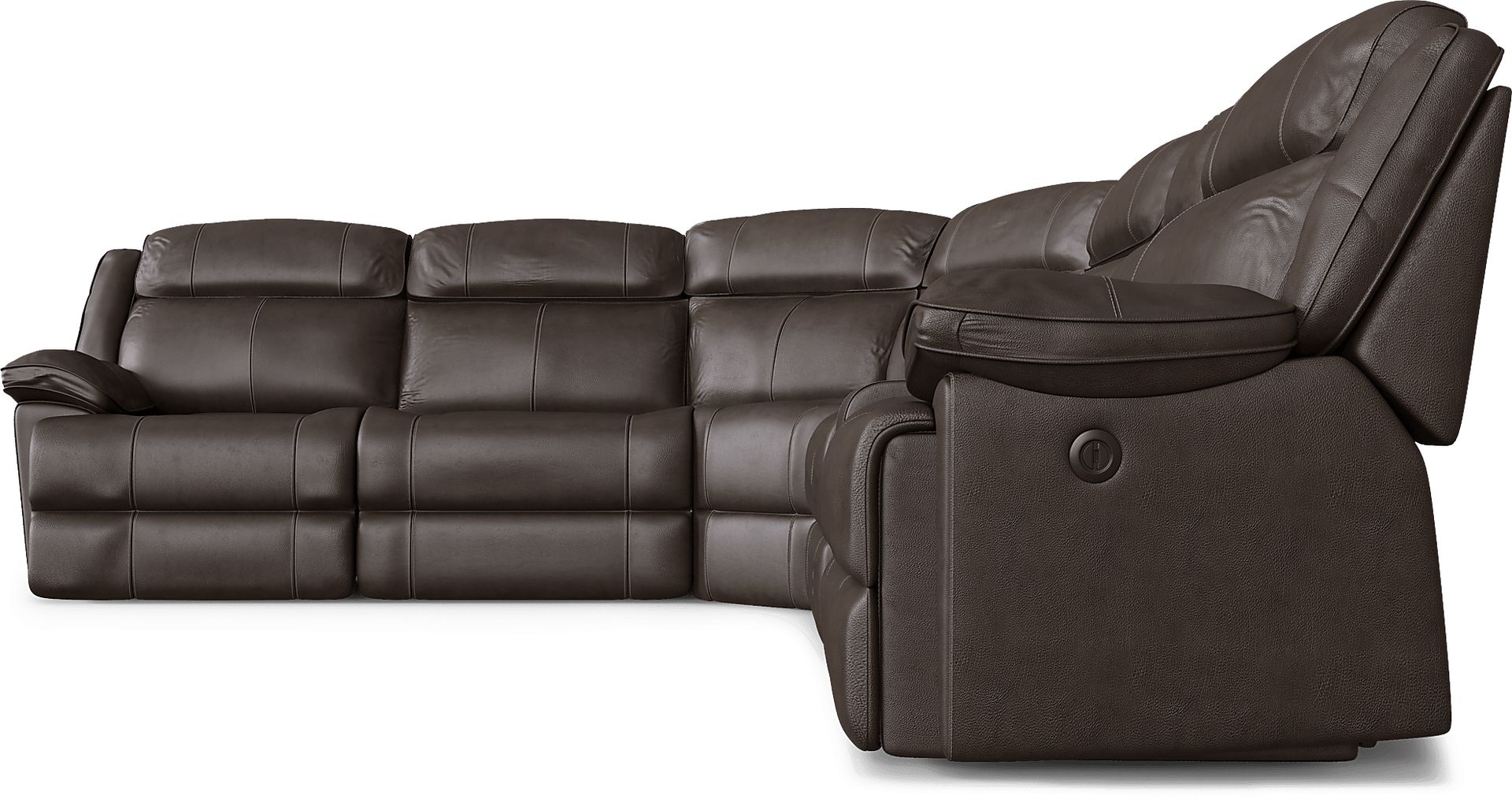 West Valley Brown Leather 10 Pc Power Reclining Sectional Living Room - Image 5