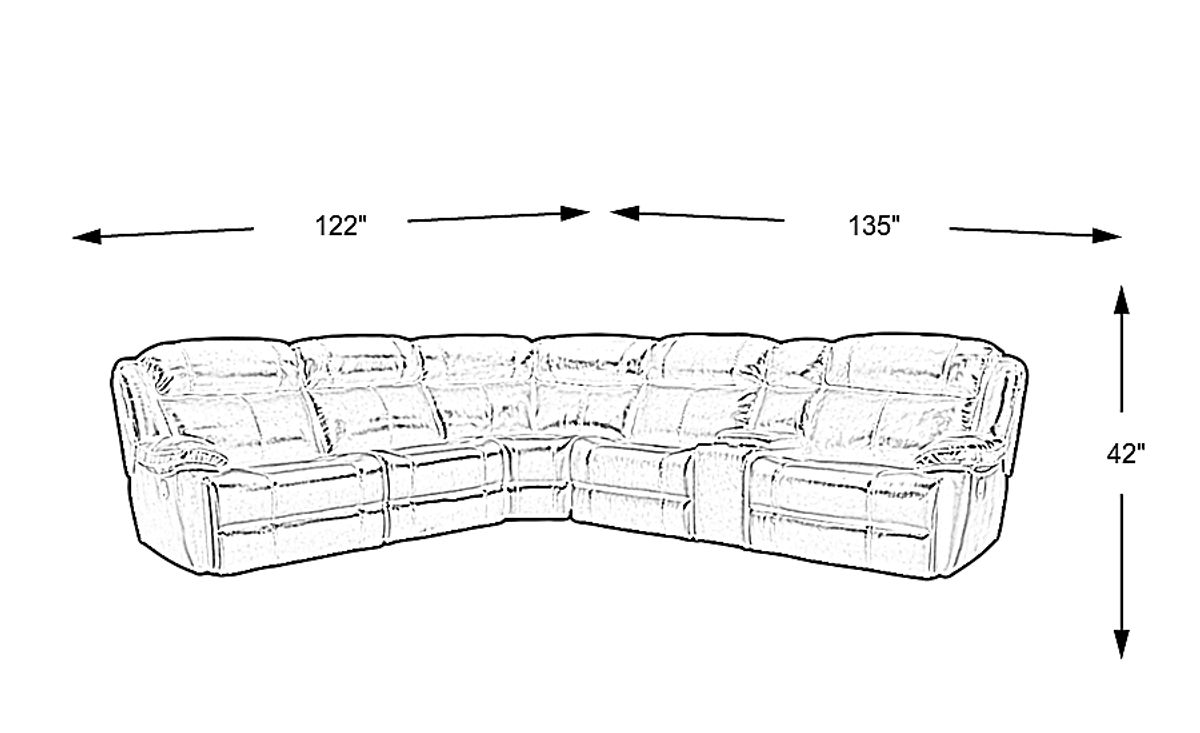 West Valley Brown Leather 6 Pc Power Reclining Sectional | Rooms to Go