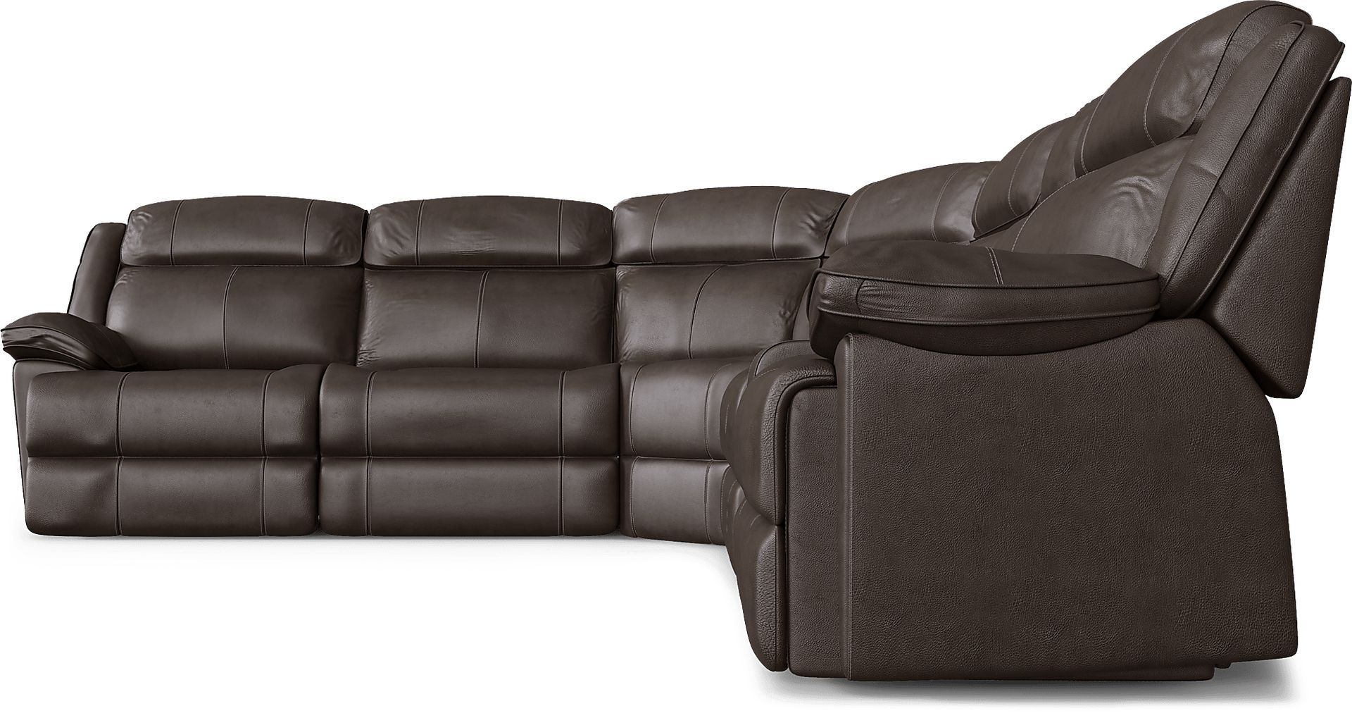 West Valley Brown 6 Pc Leather Reclining Sectional - Image 5