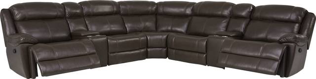 West Valley Brown 7 Pc Leather Reclining Sectional - Thumbnail - Image 3