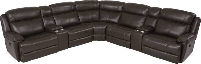 West Valley Brown 7 Pc Leather Reclining Sectional - Thumbnail - Image 1