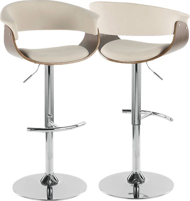 Westdell Cream Adjustable Barstool, Set of 2 - Thumbnail - Image 3