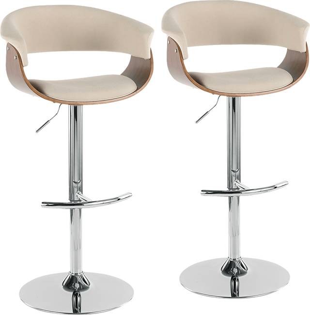 Westdell Cream Adjustable Barstool, Set of 2 - Thumbnail - Image 1