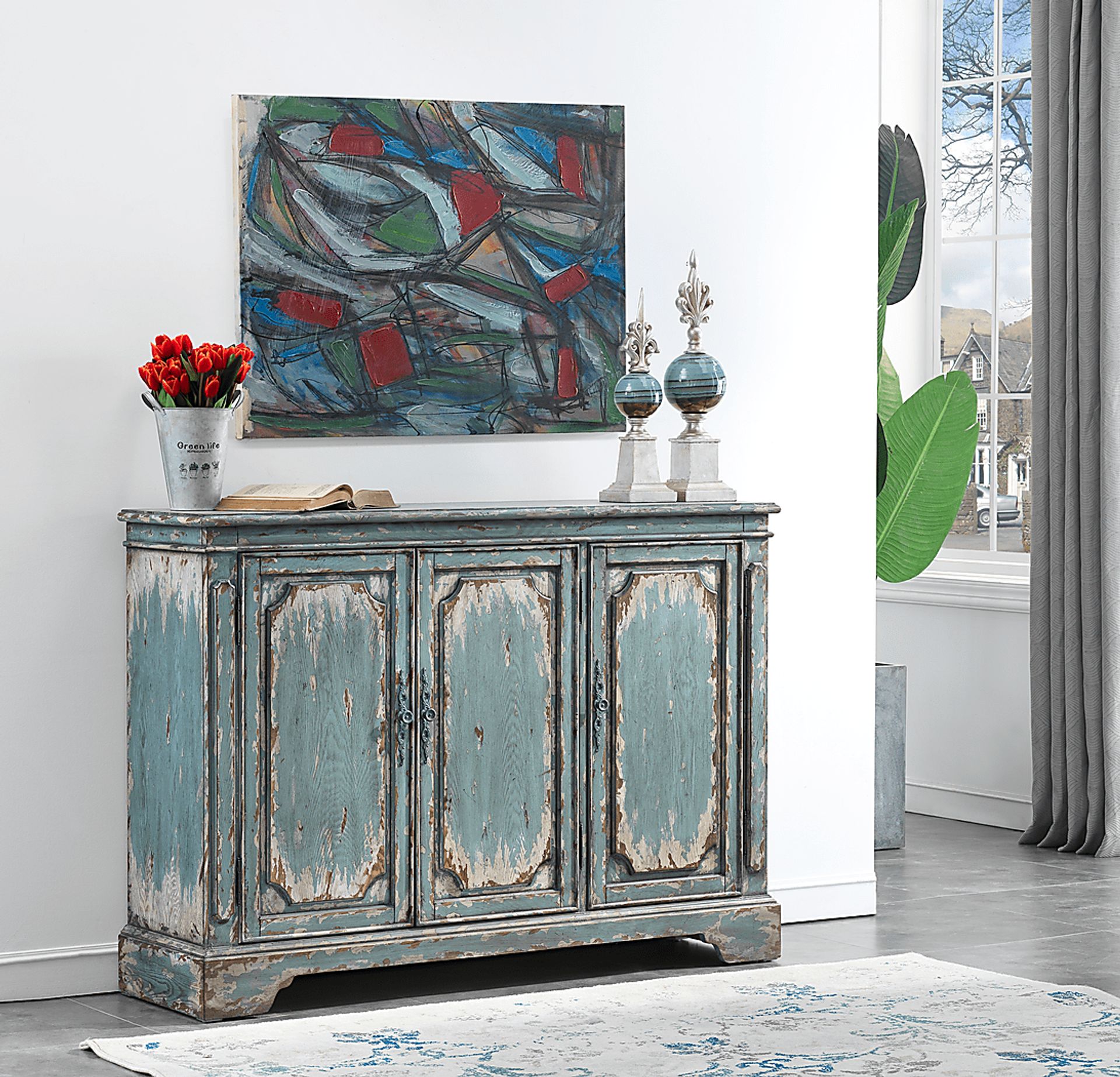 Wester Road Blue Credenza - Image 5