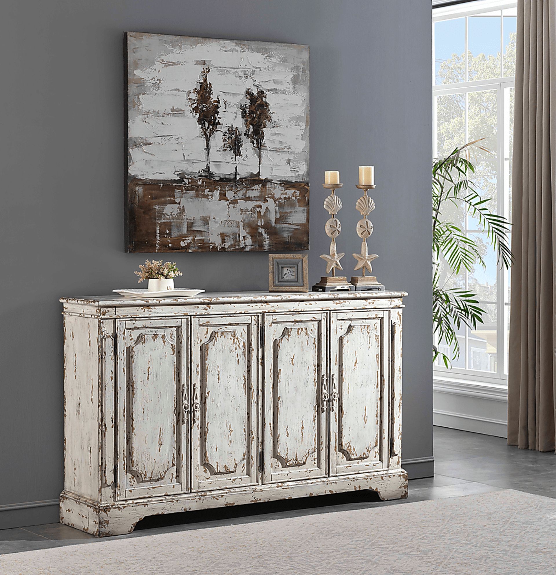 Wester Road Cream 4 Door Credenza - Image 5