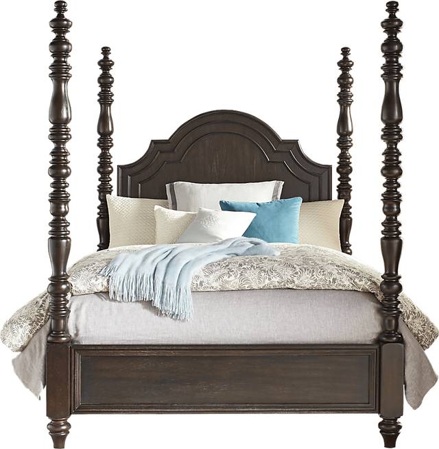 Westerleigh Oak 4 Pc King High Poster Bed - Thumbnail - Image 1