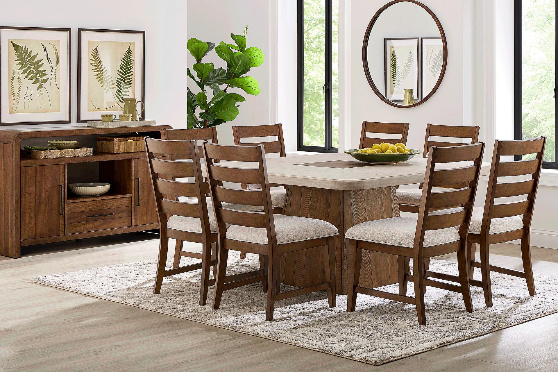 Westham Cream 7 Pc Dining Room with Ladder Back Chairs - Image 1
