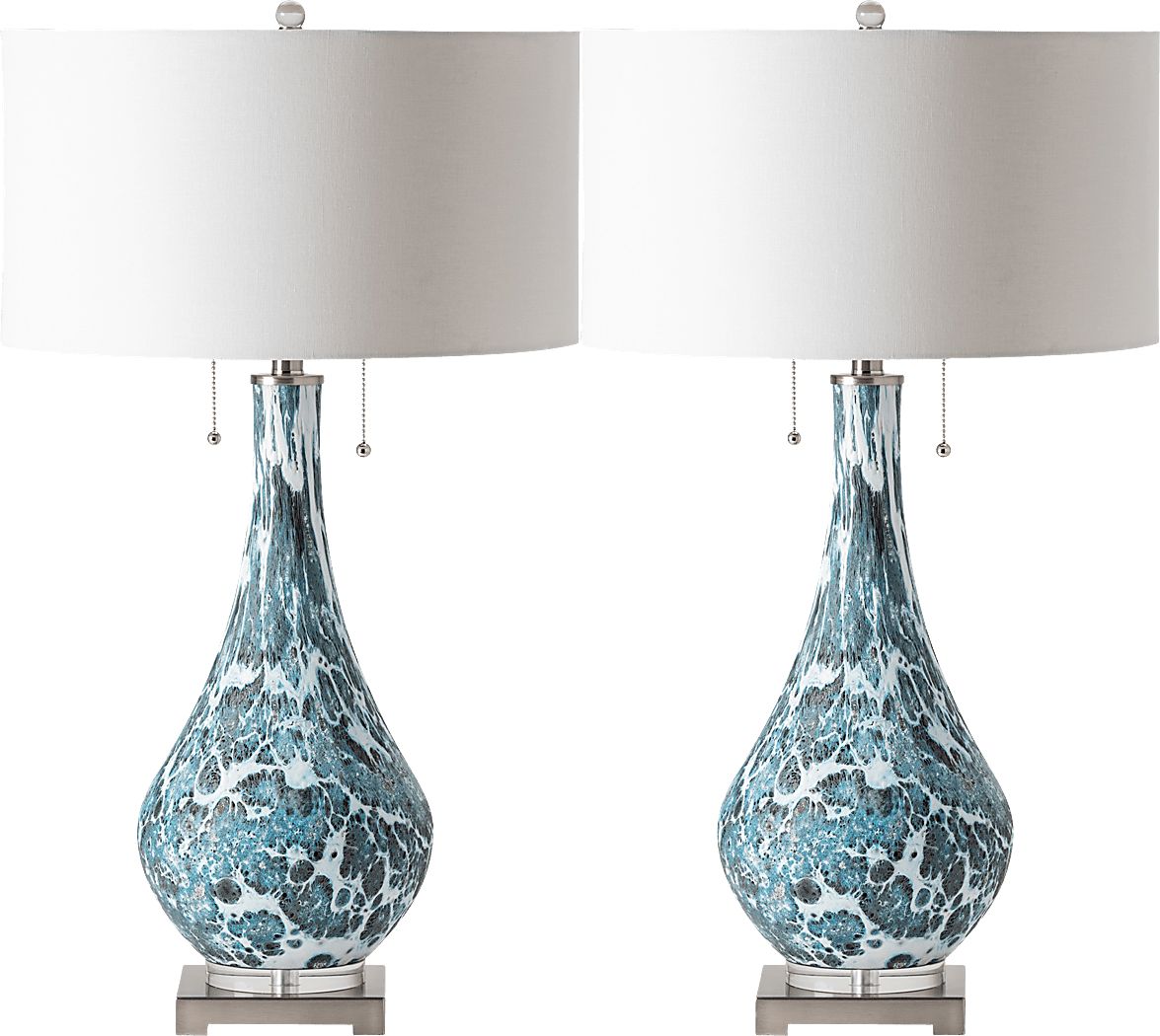 Westhills Trail Blue Table Lamps, Set of 2