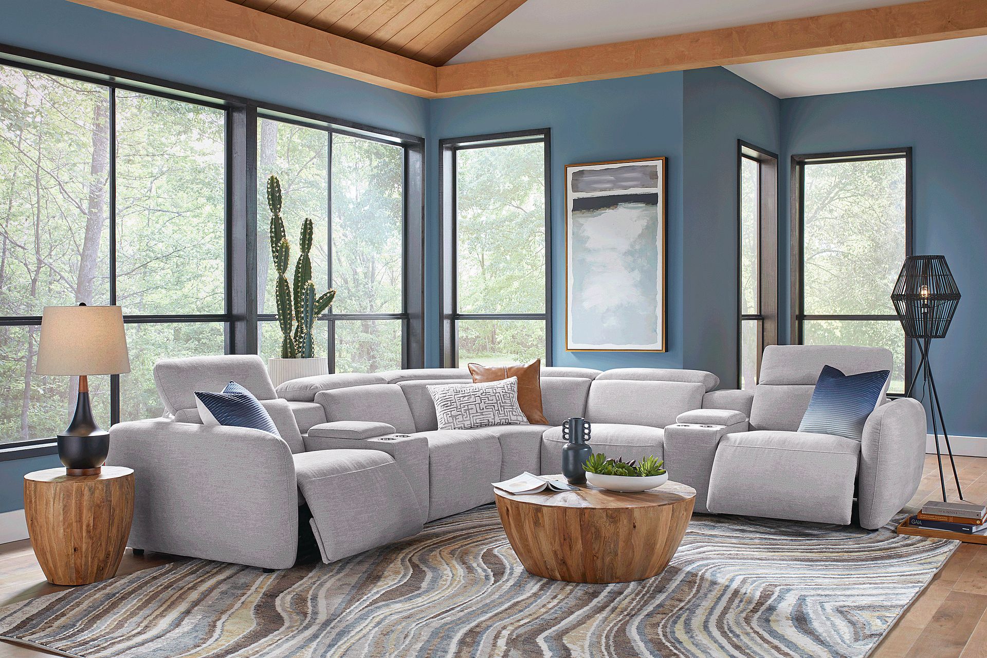 Westlake Light Gray 10 Pc Dual Power Reclining Sectional Living Room - Image 1