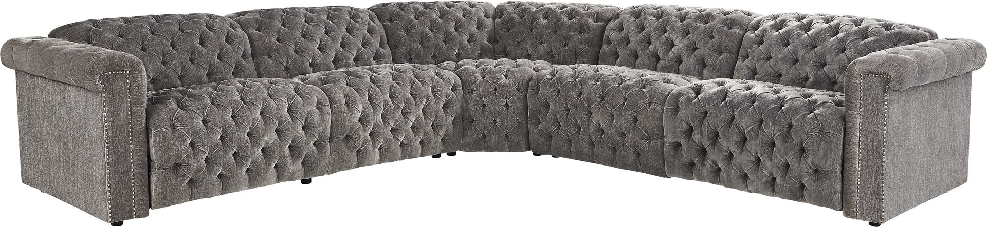 Westminster Gray 7 Pc Dual Power Reclining Sectional Living Room - Image 3