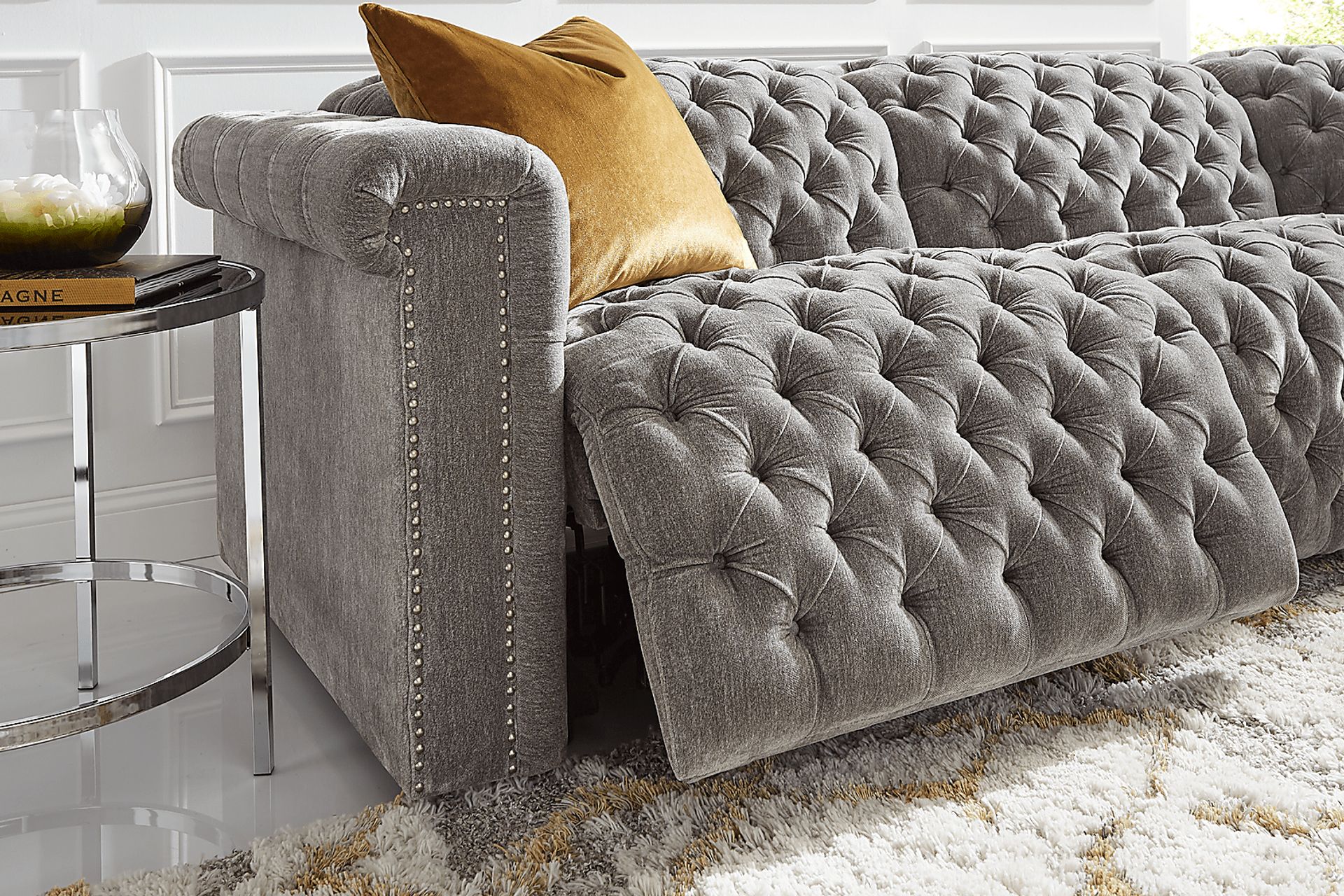 Westminster Gray 7 Pc Dual Power Reclining Sectional Living Room - Image 5