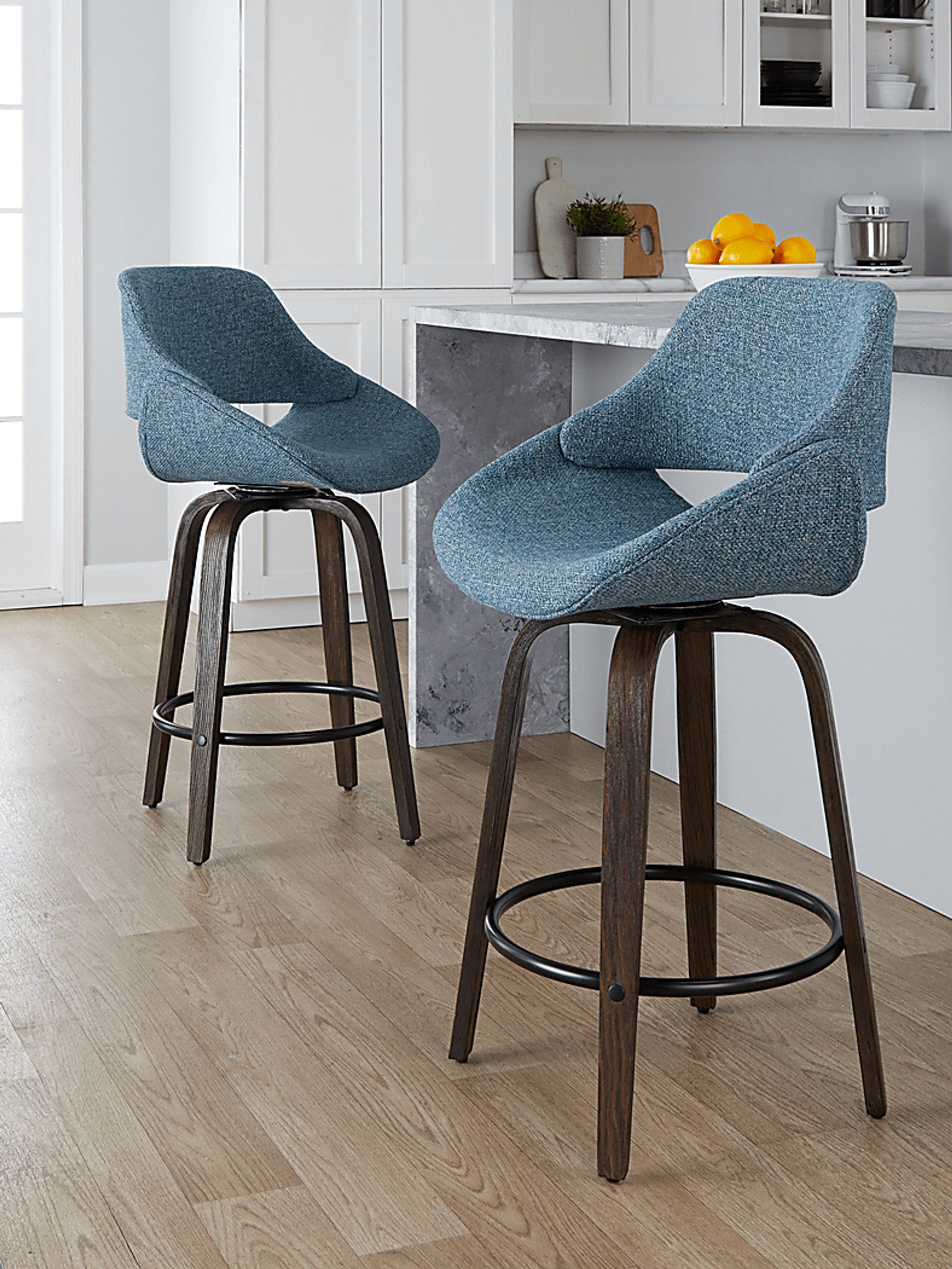 Westnedge Blue Swivel Counter Height Stool, Set of 2 - Image 2