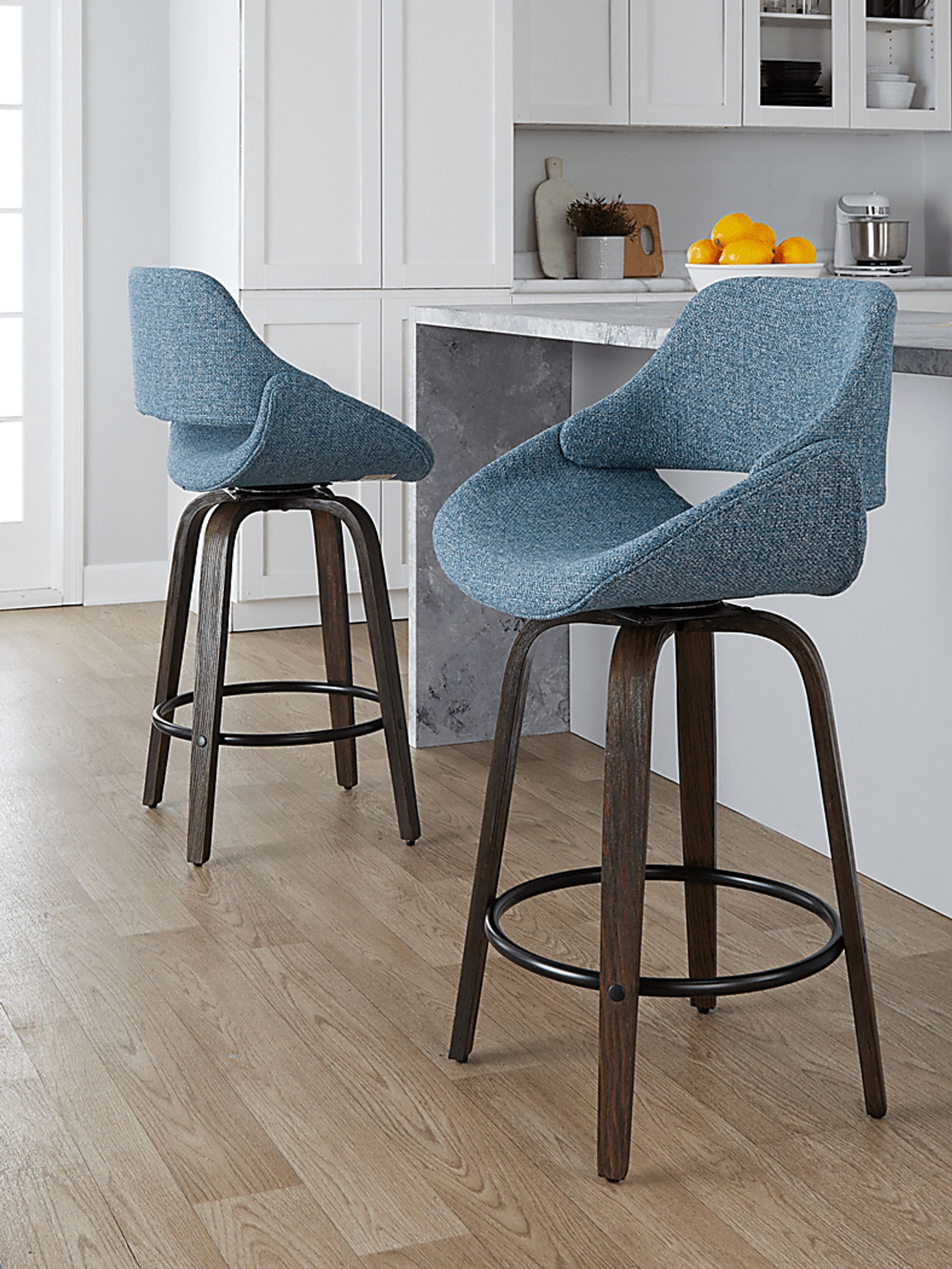 Westnedge Blue Swivel Counter Height Stool, Set of 2 - Image 8