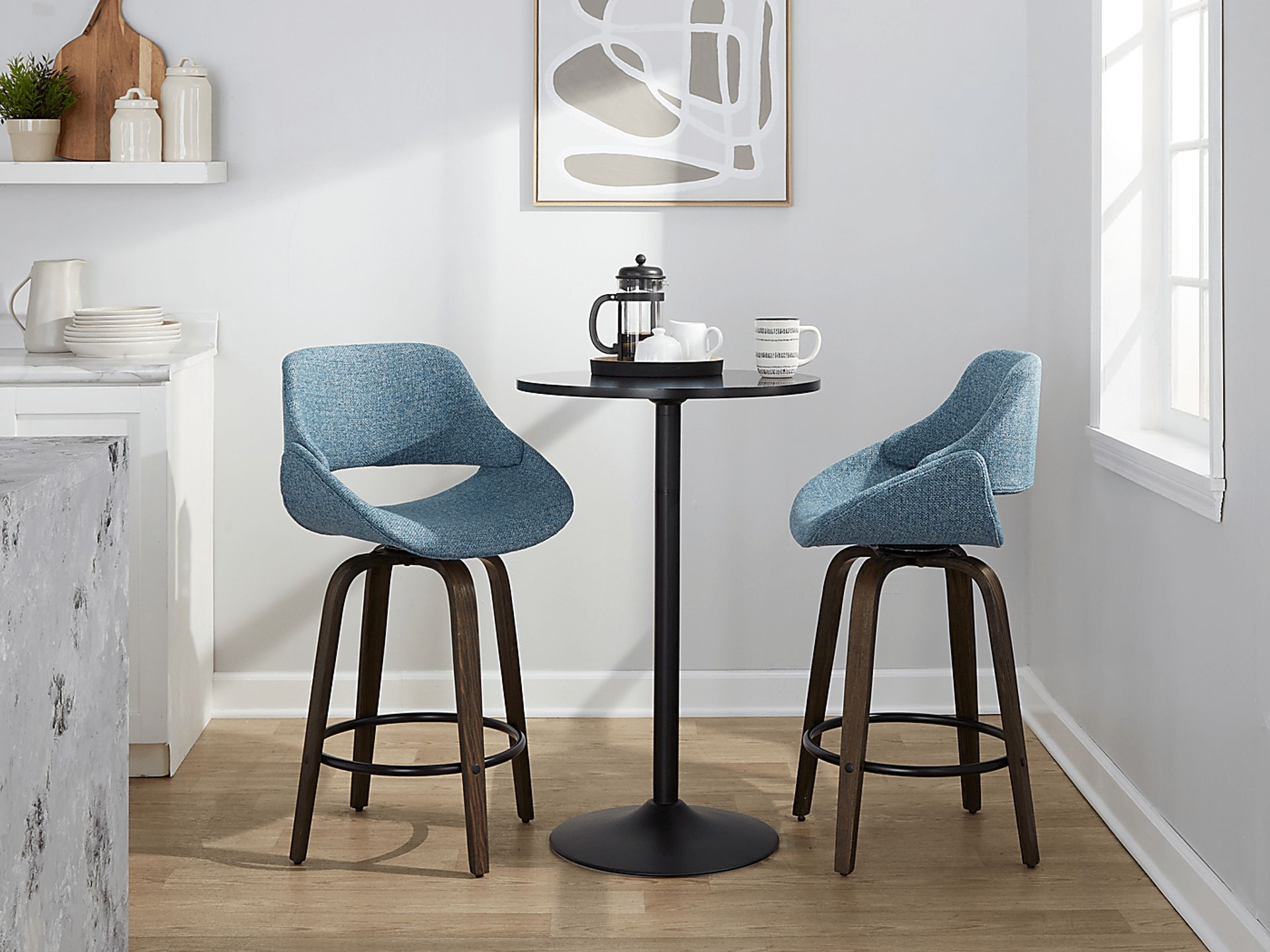 Westnedge Blue Swivel Counter Height Stool, Set of 2 - Image 9