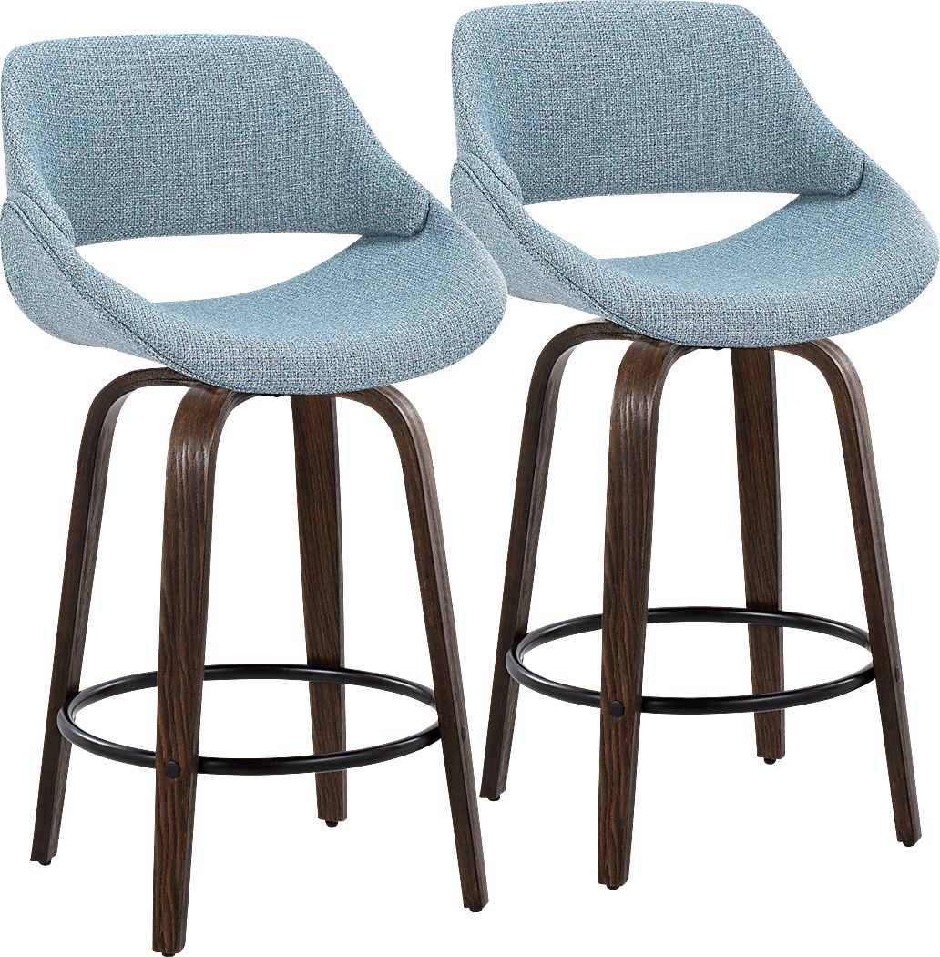 Westnedge Blue Swivel Counter Height Stool, Set of 2