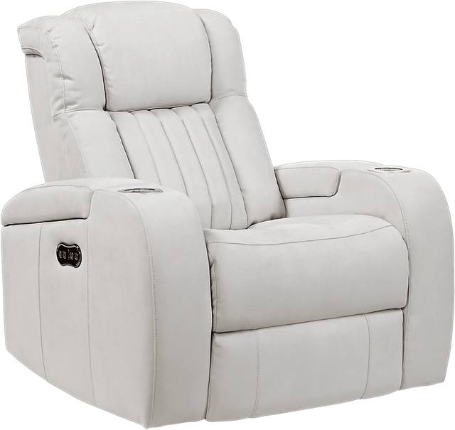 Weston Light Gray Power Recliner - Thumbnail - Image 1