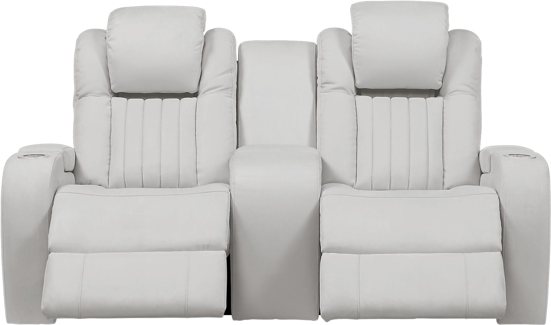 Weston Light Gray Power Reclining Console Loveseat - Image 2