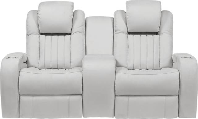 Weston Light Gray Power Reclining Console Loveseat - Thumbnail - Image 3