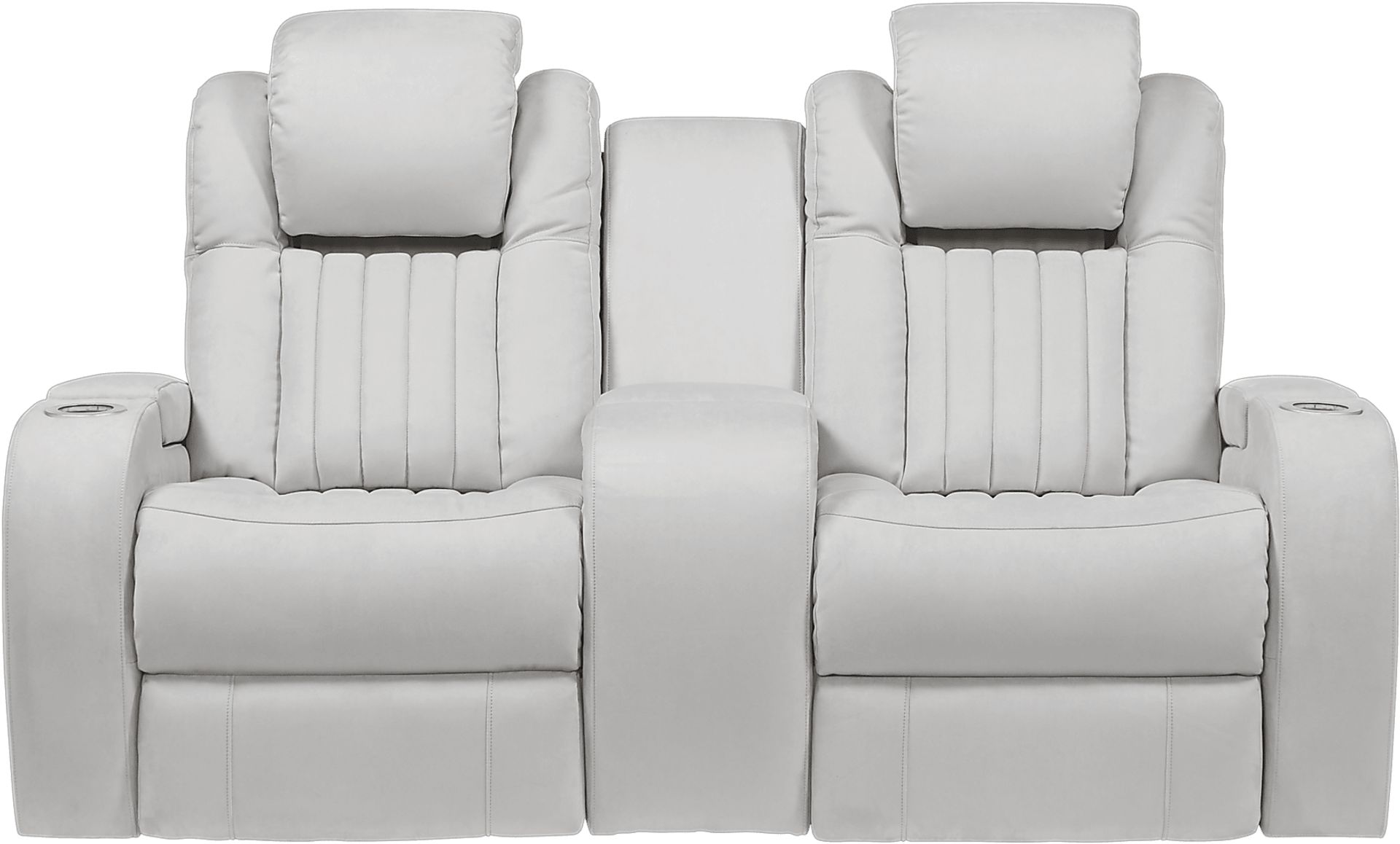 Weston Light Gray Power Reclining Console Loveseat - Image 3