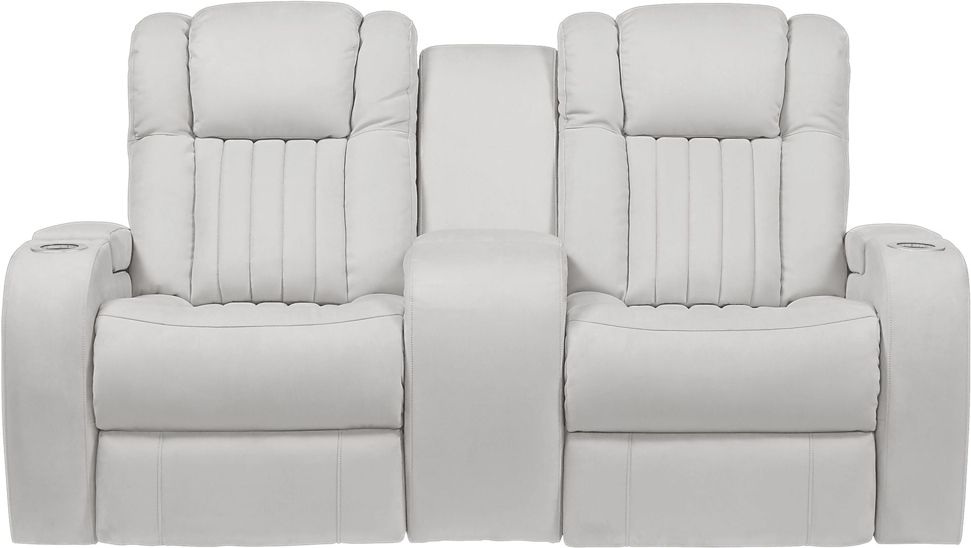 Weston Light Gray Power Reclining Console Loveseat - Image 1