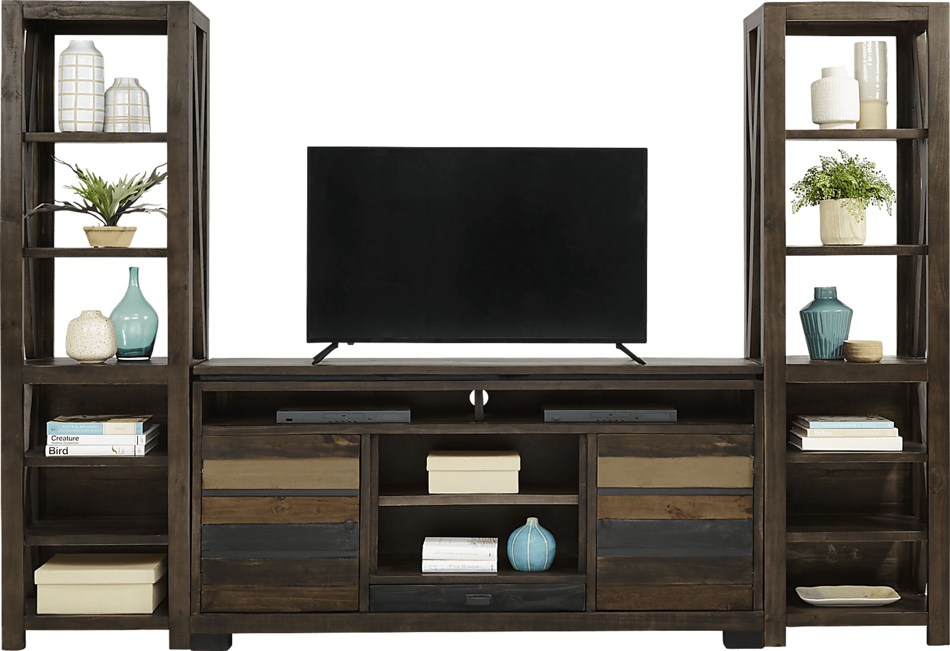 Westover Hills Brown 3 Pc Wall Unit with 72 in. Console - Image 2