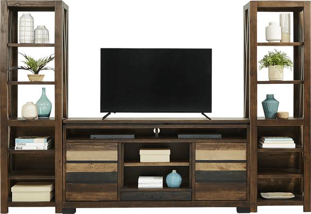 Westover Hills Brown 3 Pc Wall Unit with 72 in. Console - Thumbnail - Image 2