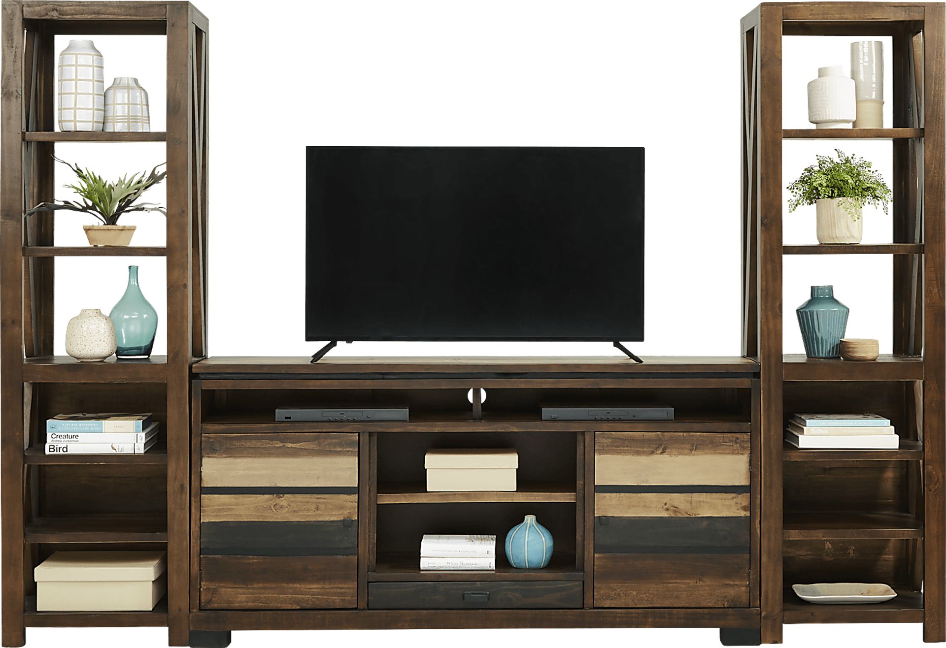Westover Hills Brown 3 Pc Wall Unit with 72 in. Console - Image 2
