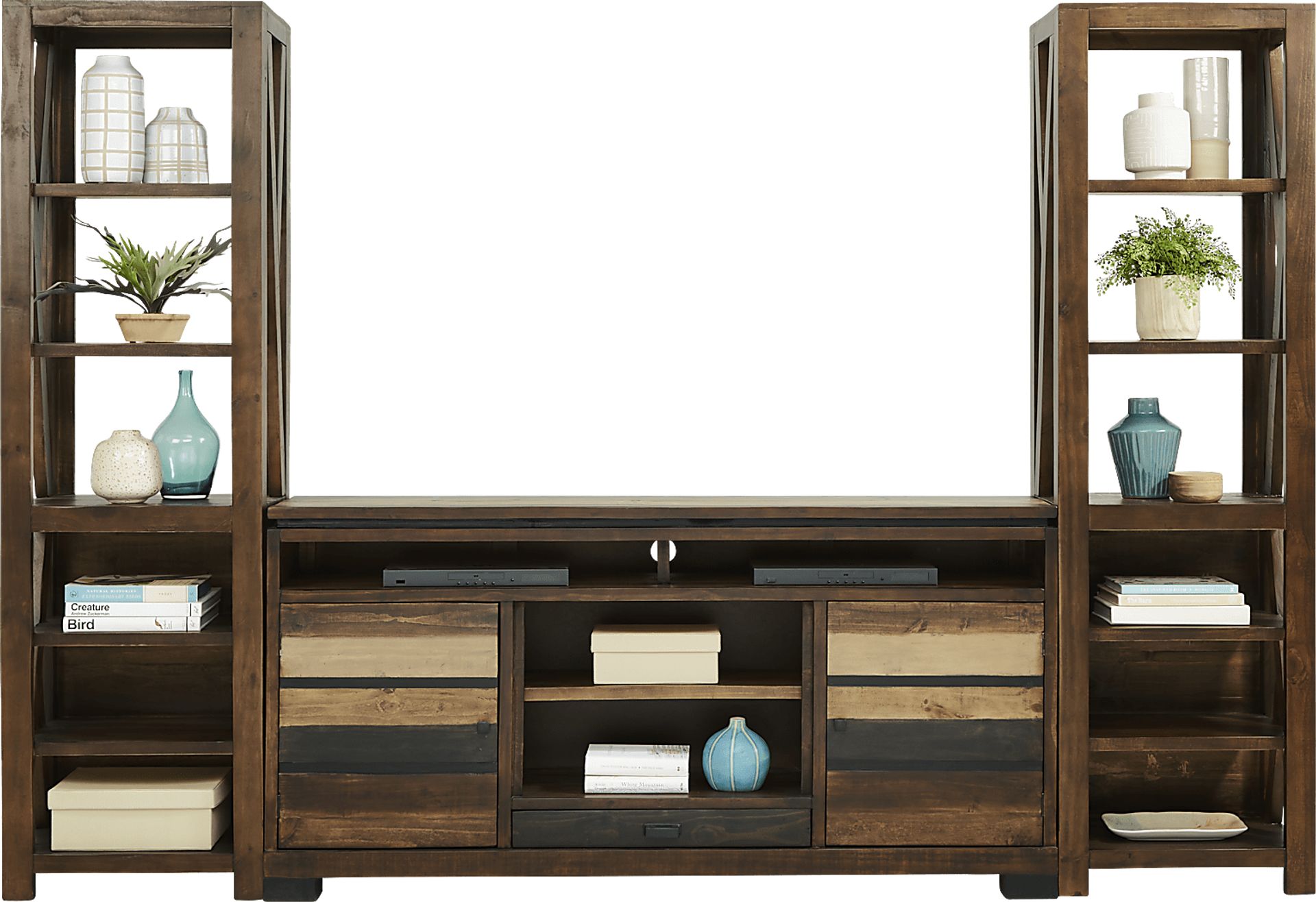 Westover Hills Brown 3 Pc Wall Unit with 72 in. Console - Image 1