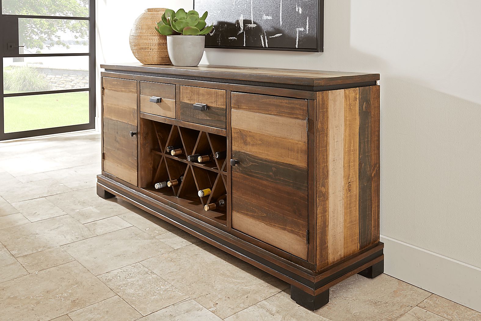 Cindy Crawford Westover Hills 8 Pc Brown Dark Wood Dining Room Set
