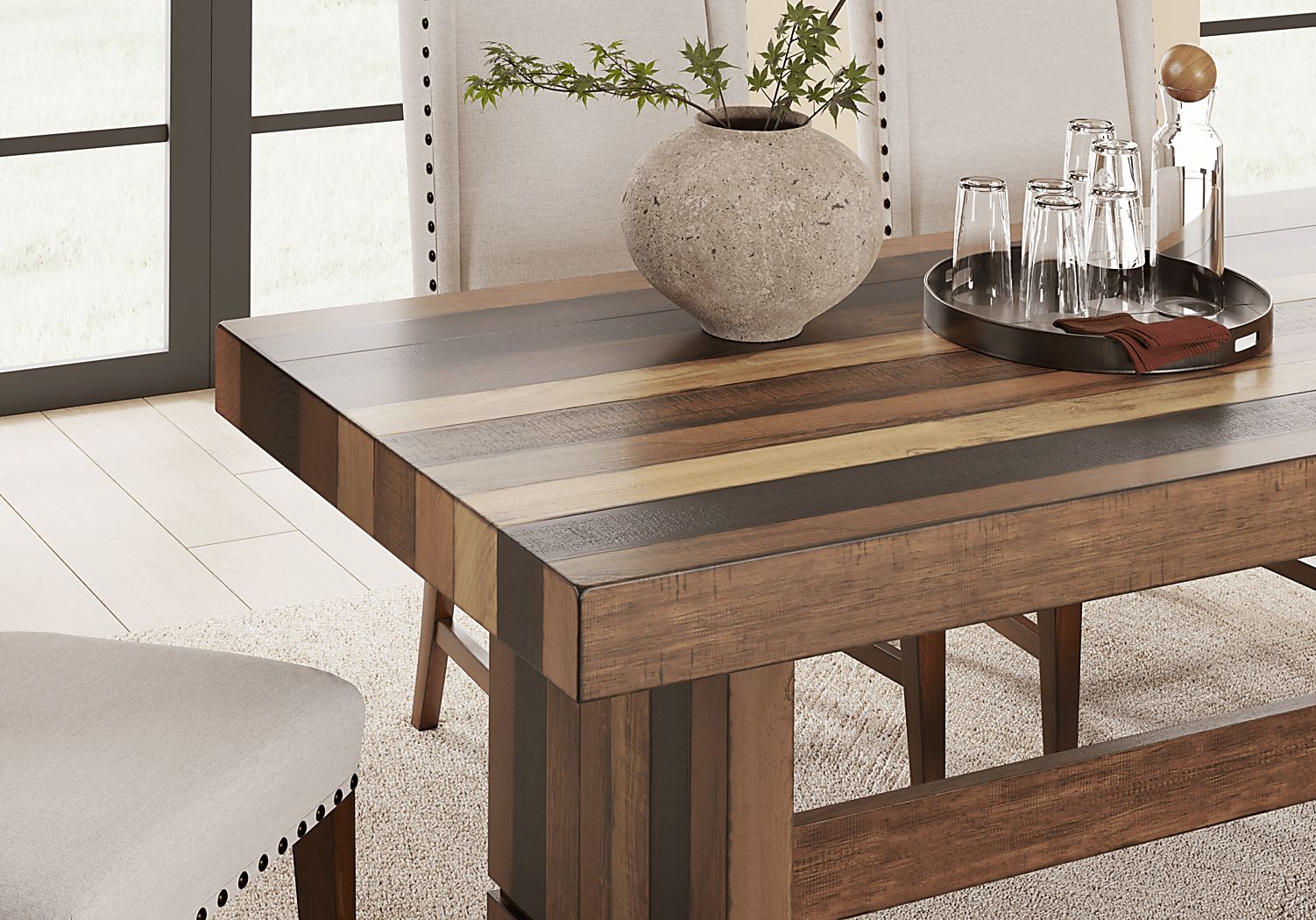 Cindy Crawford Westover Hills II 6 Pc Brown Dark Wood Dining Room