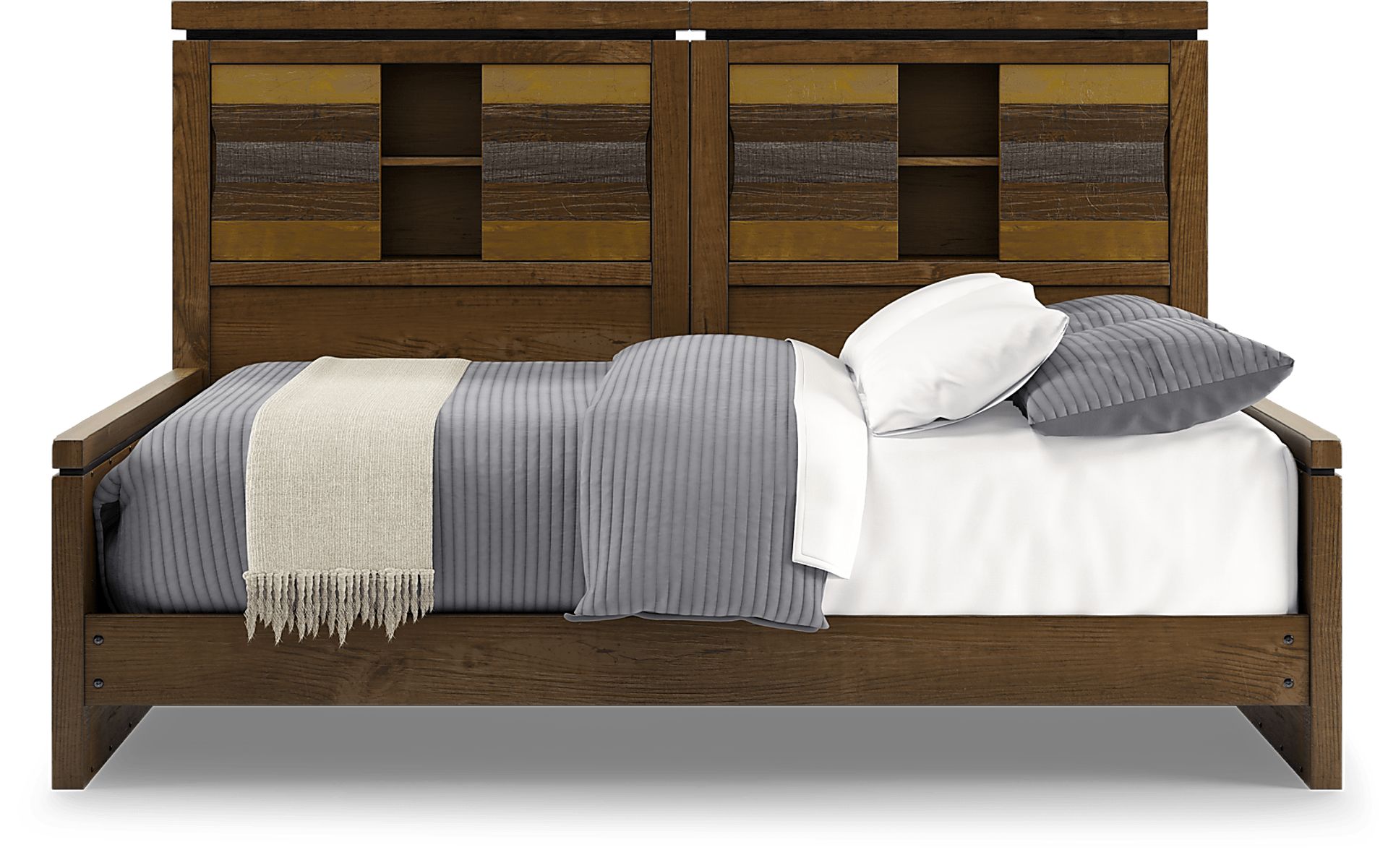 Kids Westover Hills Jr. Brown Full Bookcase Wall Bed - Image 2