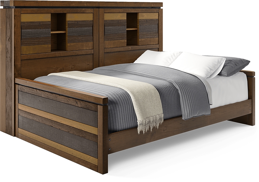 Kids Westover Hills Jr. Brown Full Bookcase Wall Bed