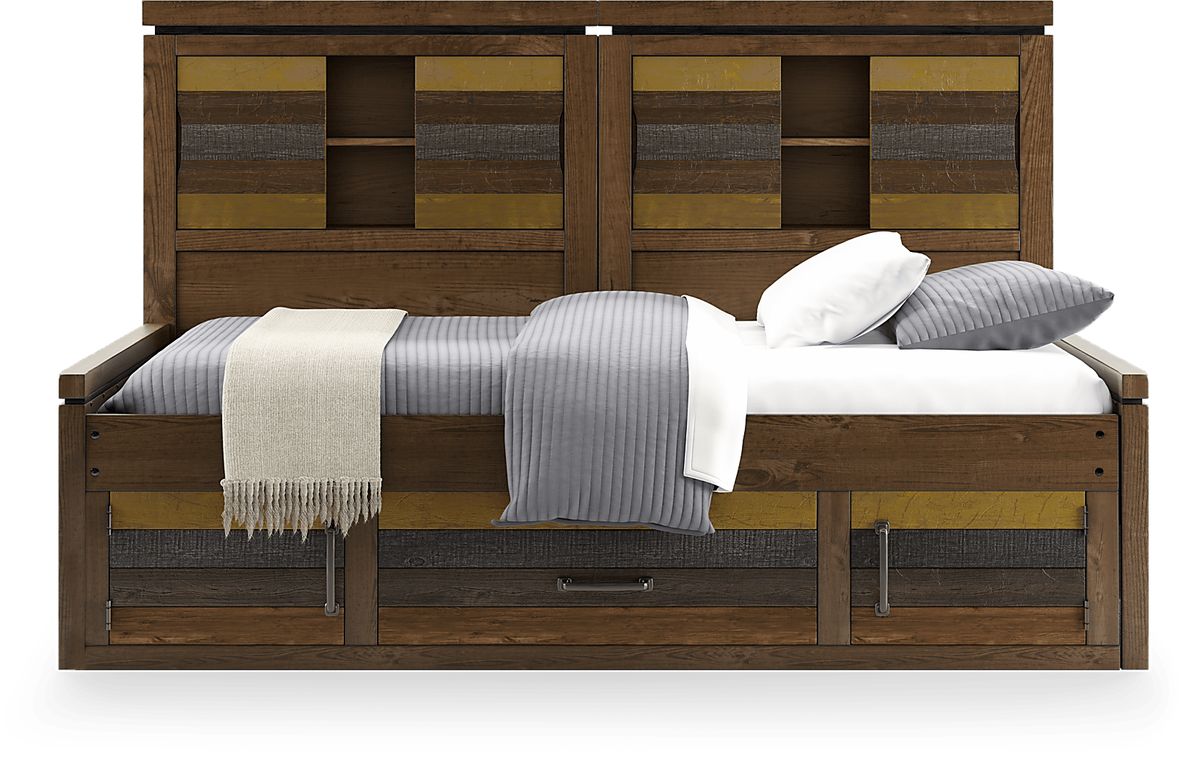 Kids Westover Hills Jr. Reclaimed Brown 3 Pc Twin Bookcase Wall Bed