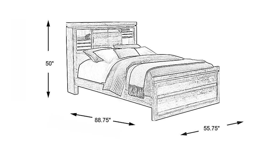 Kids Westover Hills Jr Gray Full Bookcase Bed
