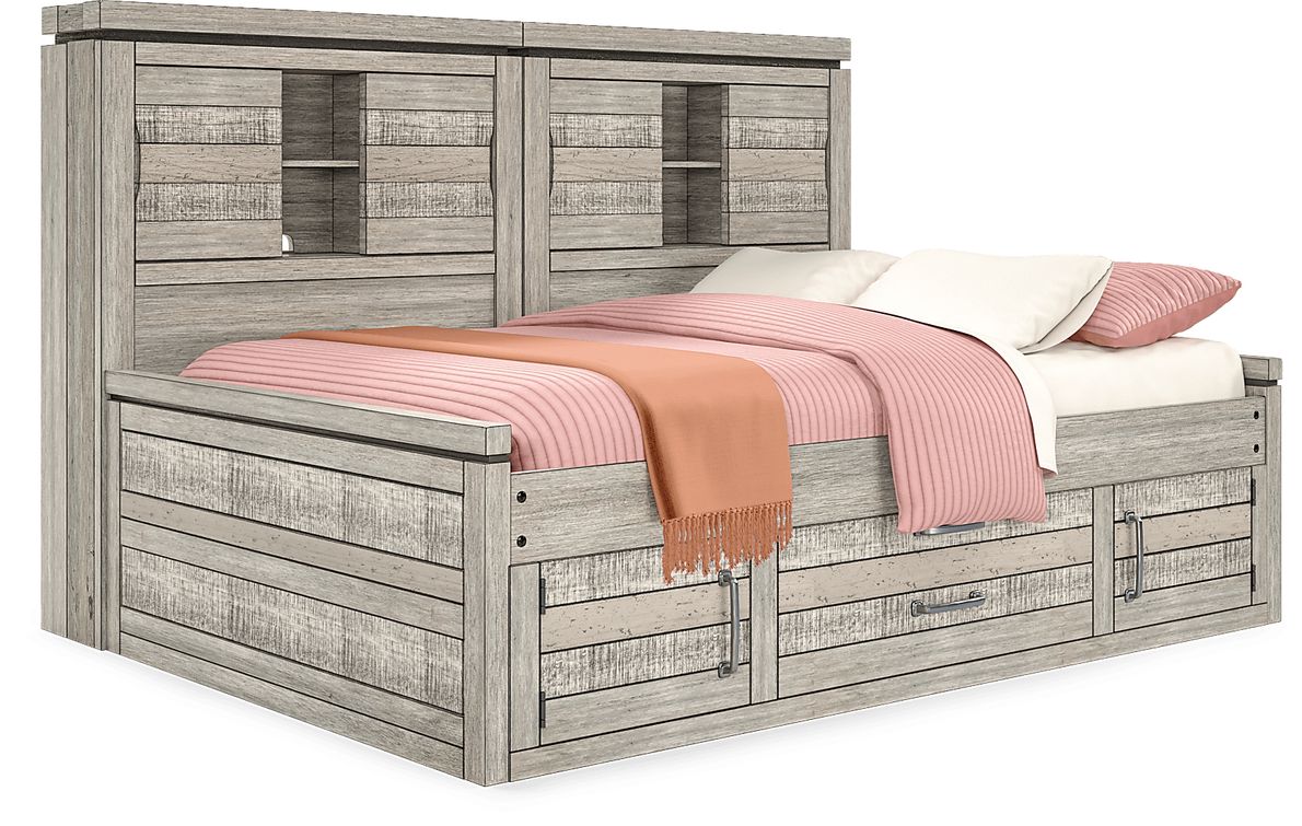Kids Westover Hills Jr. Reclaimed Gray 3 Pc Full Bookcase Wall Bed with