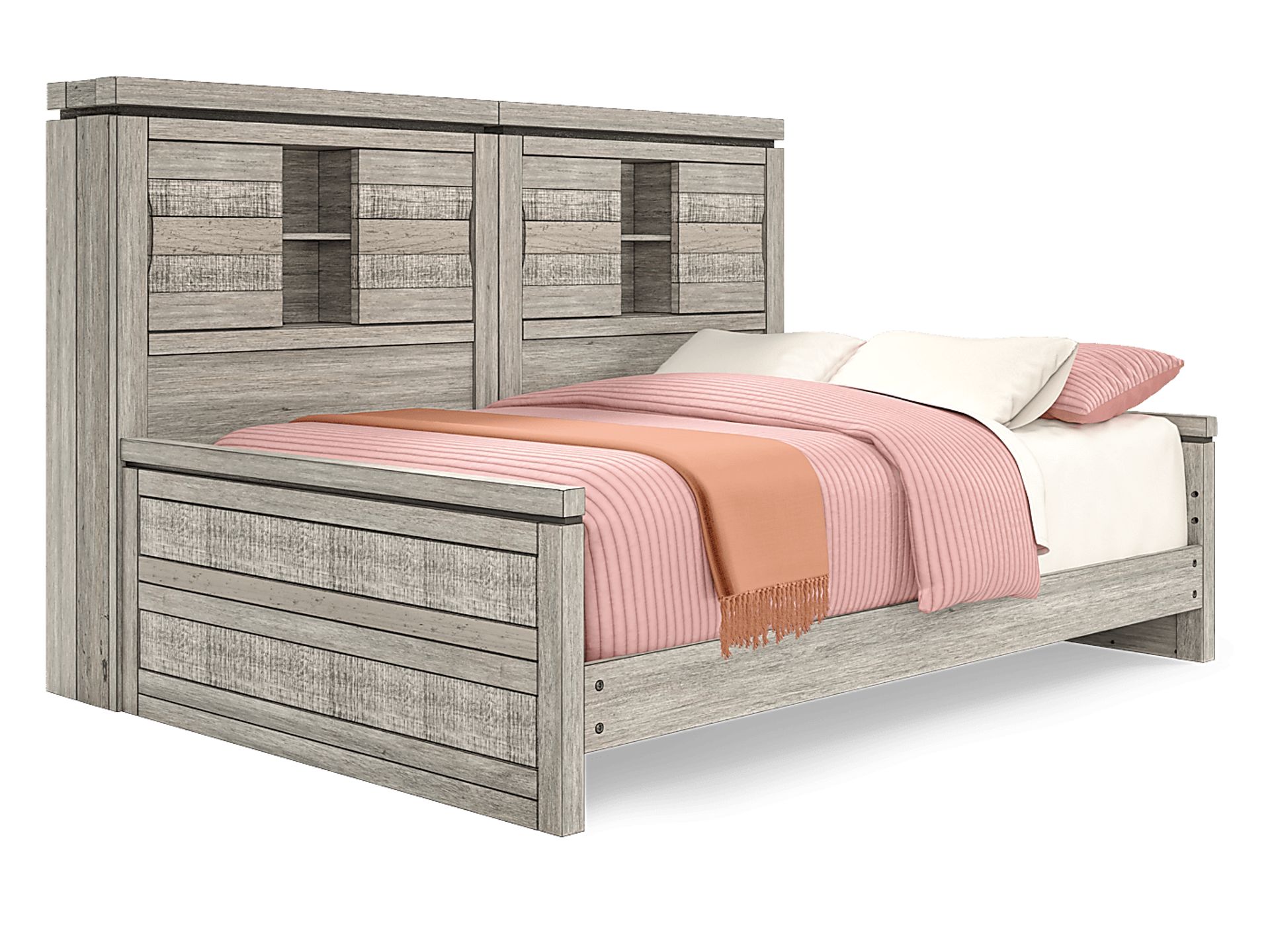 Kids Westover Hills Jr. Gray Full Bookcase Wall Bed - Image 3