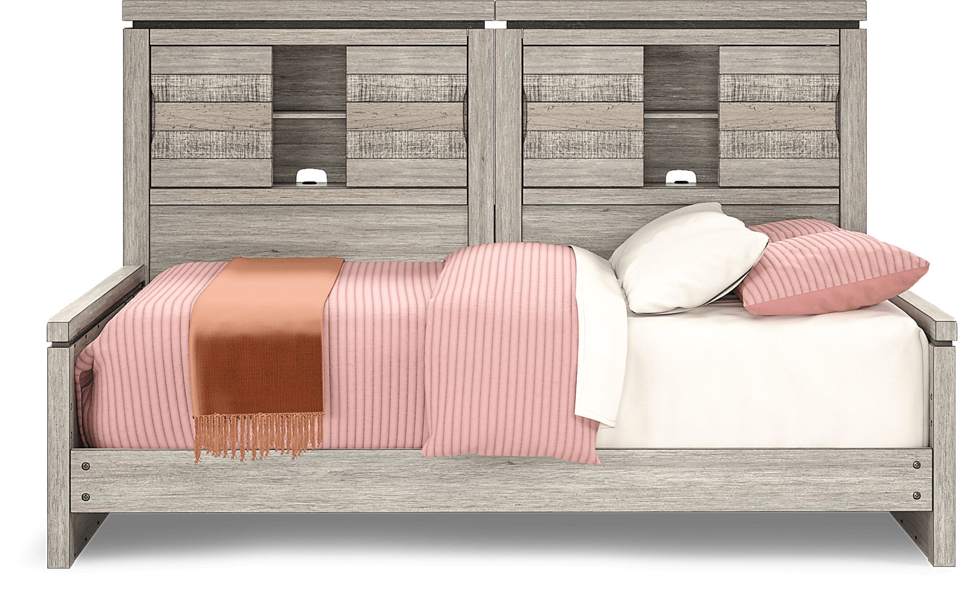 Kids Westover Hills Jr. Gray Full Bookcase Wall Bed - Image 1