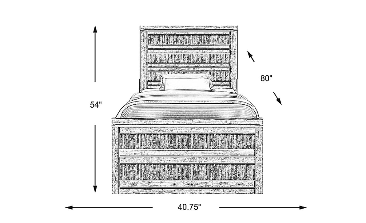 Kids Westover Hills Jr. Reclaimed Gray 3 Pc Twin Panel Bed with Storage Rooms To Go