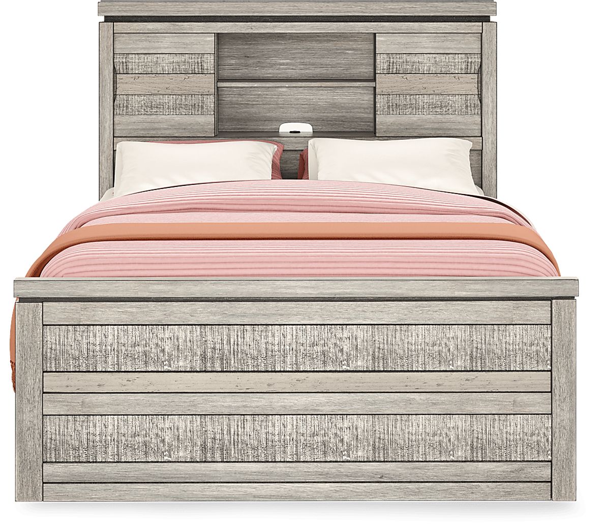 Kids Westover Hills Jr. Reclaimed Gray 5 Pc Full Bookcase Bed with Storage and Twin Trundle
