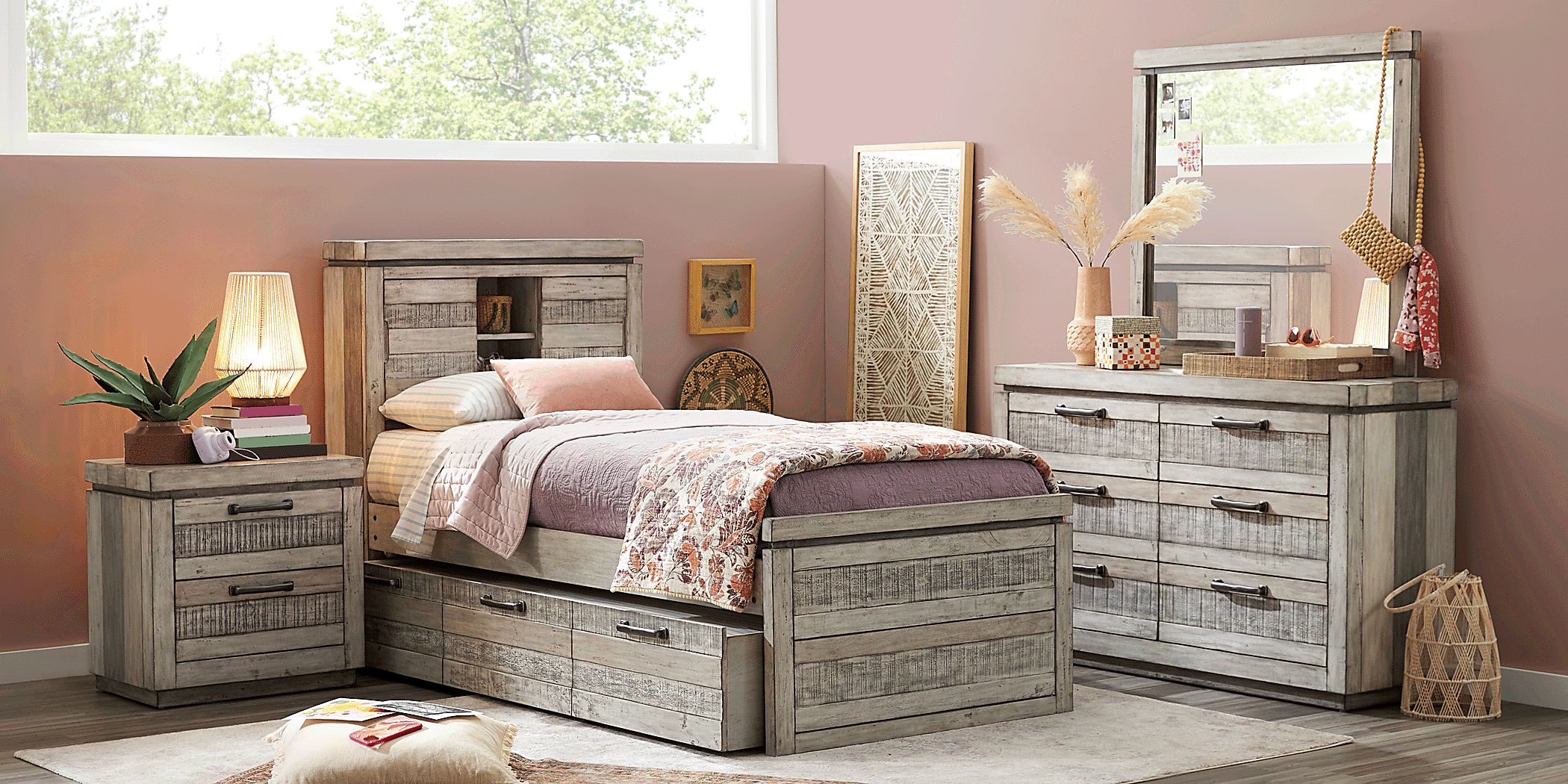 Westover Hills Jr. Reclaimed Gray 5 Pc Twin Bookcase Bedroom
