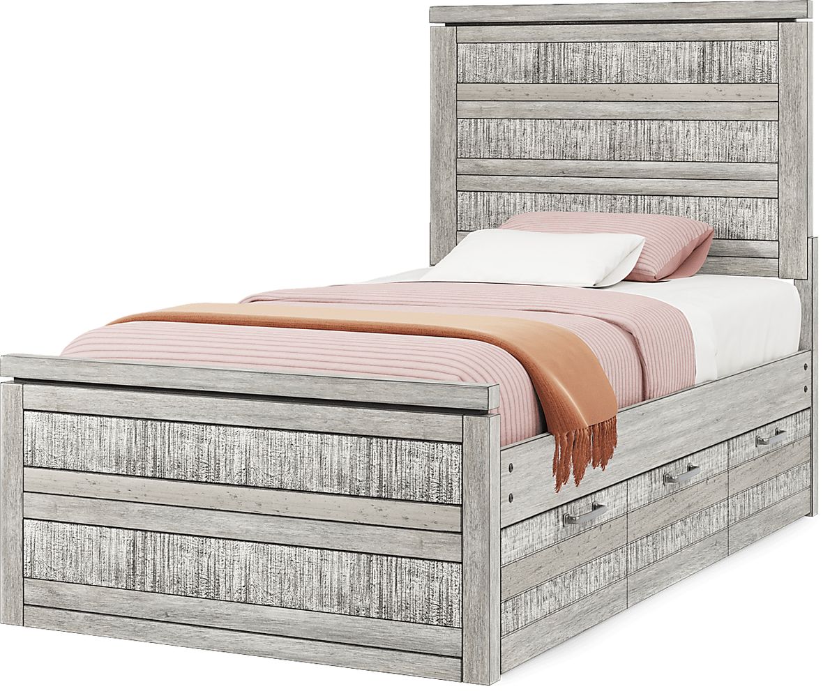 Kids Westover Hills Jr. Reclaimed Gray 5 Pc Twin Panel Bed with Storage
