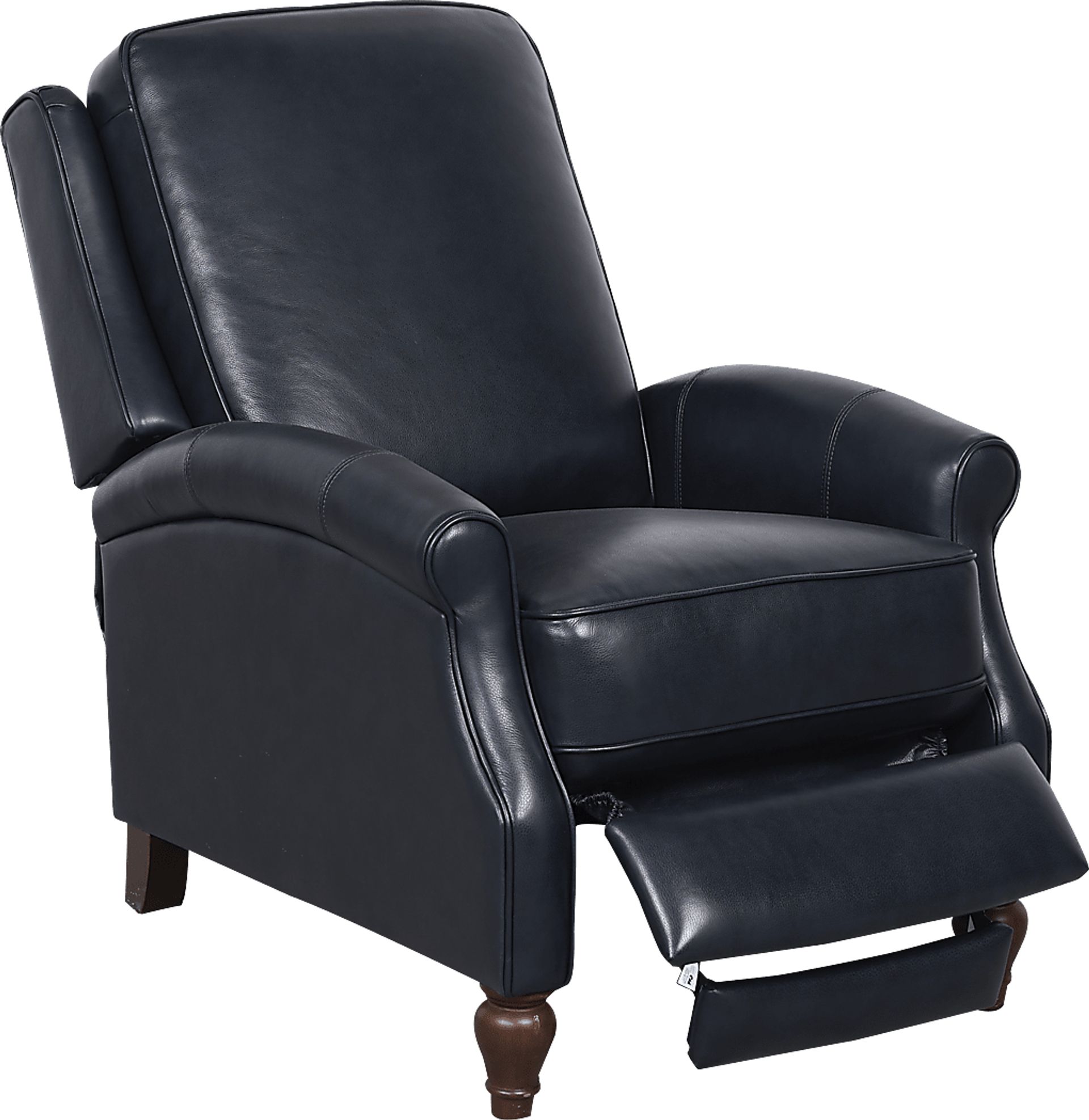 Westport Navy Leather Push Back Recliner - Image 3