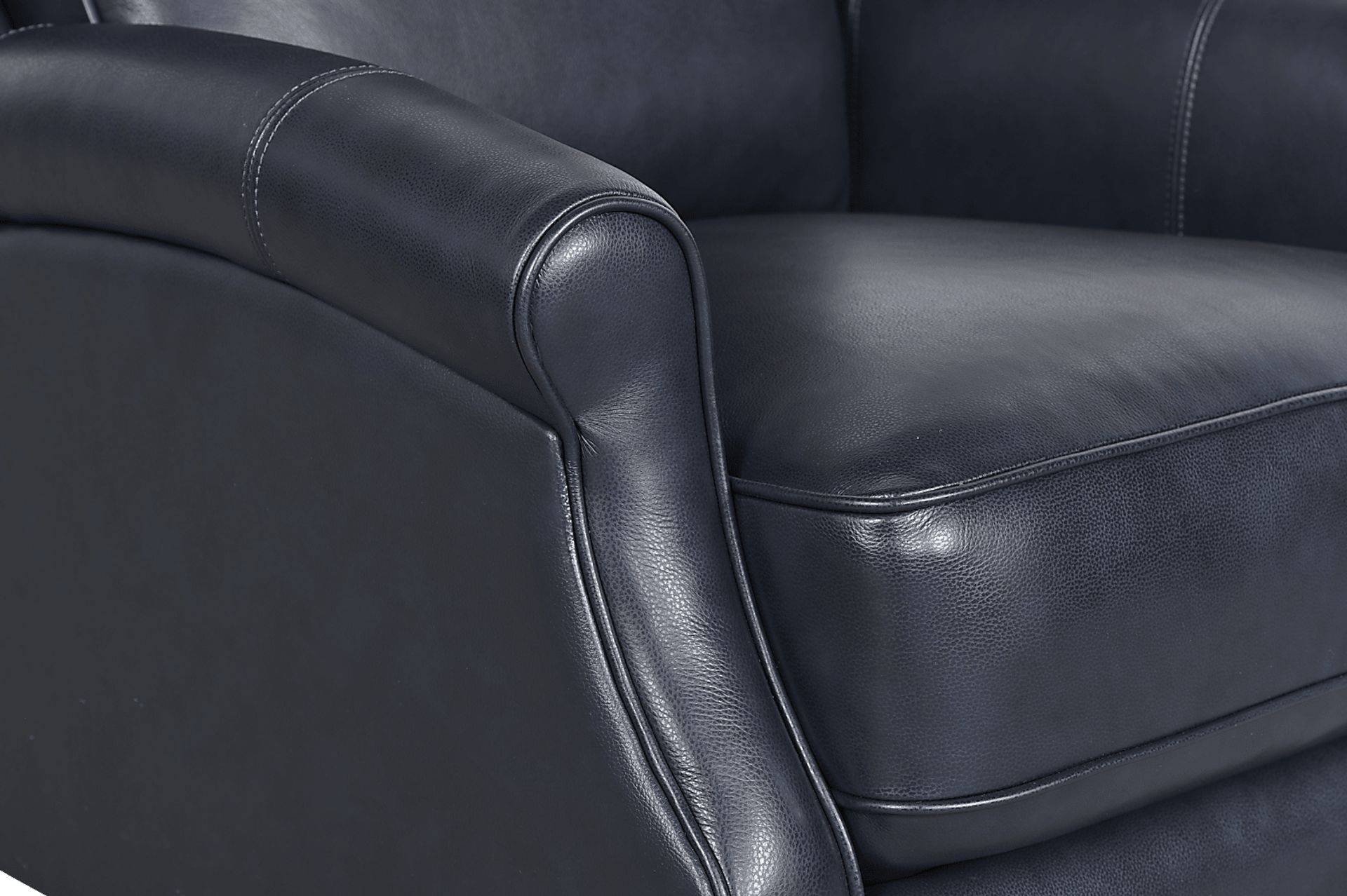 Westport Navy Leather Push Back Recliner - Image 6