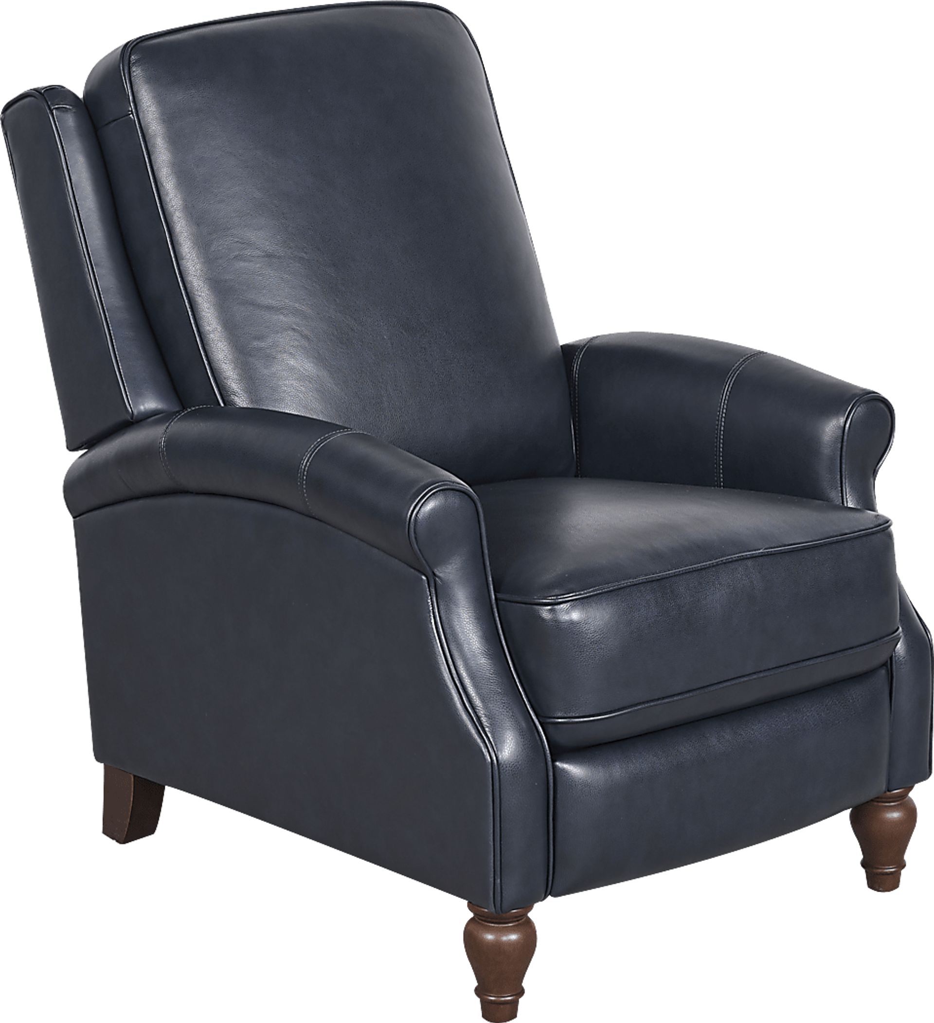 Westport Navy Leather Push Back Recliner - Image 1