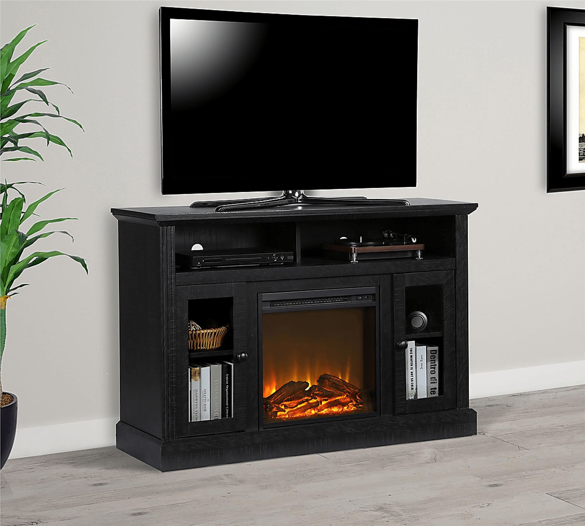 Westral Black 47 in. Console with Electric Fireplace - Image 8