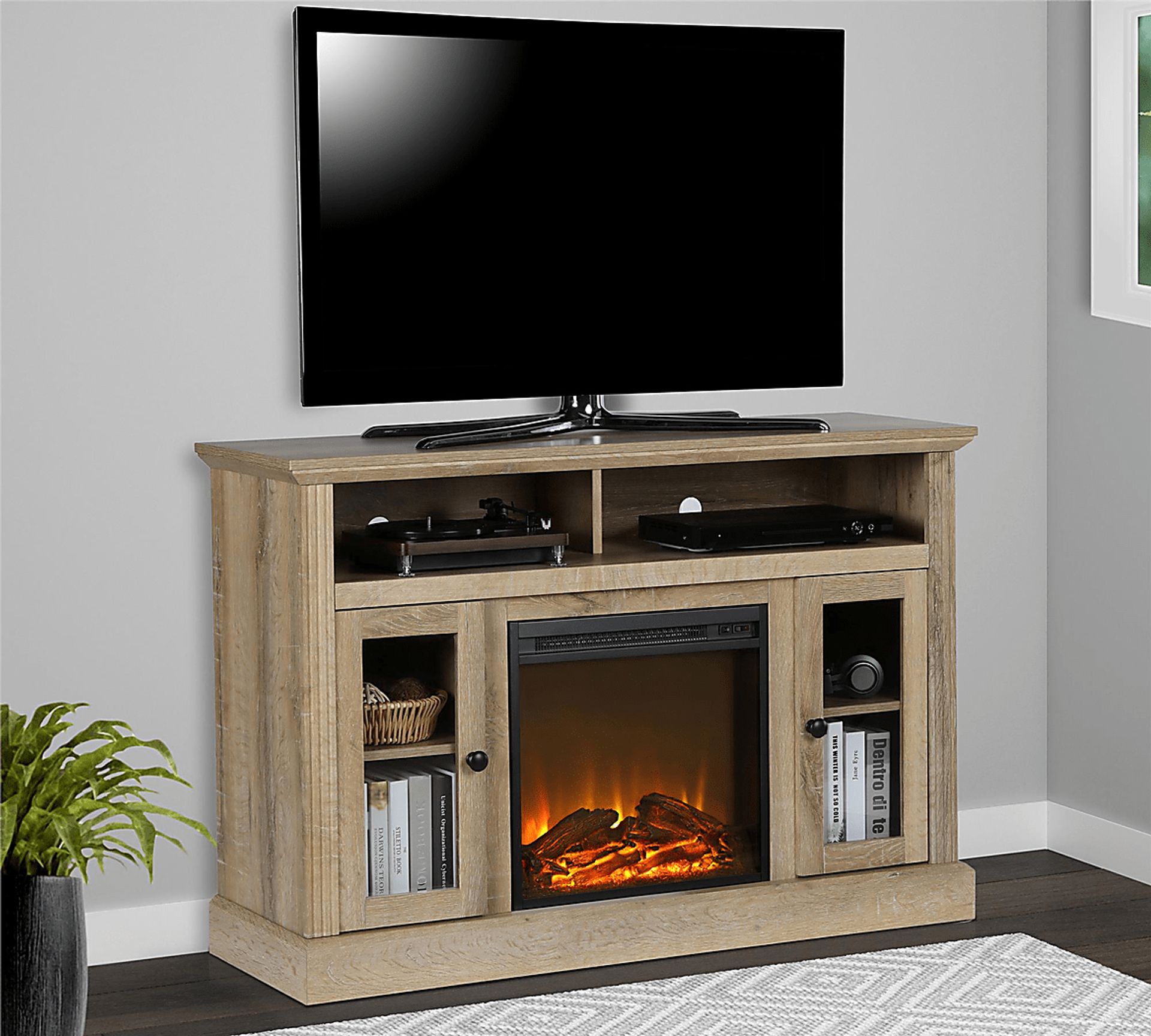 Westral Brown 47 in. Console with Electric Fireplace - Image 8