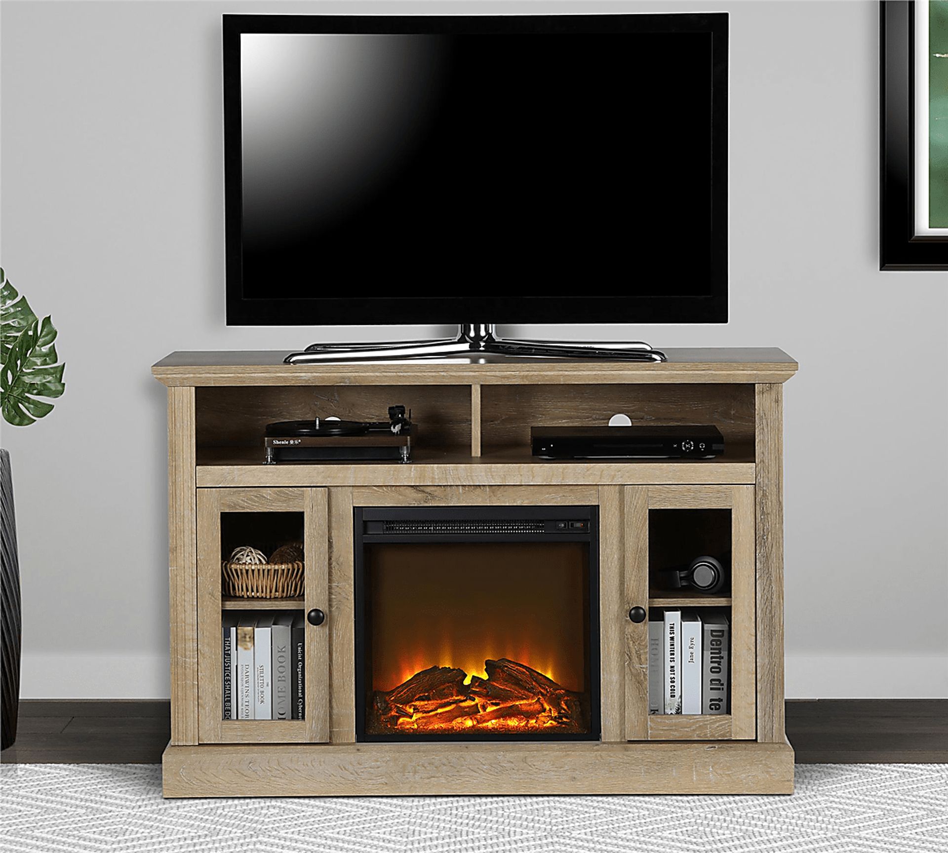 Westral Brown 47 in. Console with Electric Fireplace - Image 9