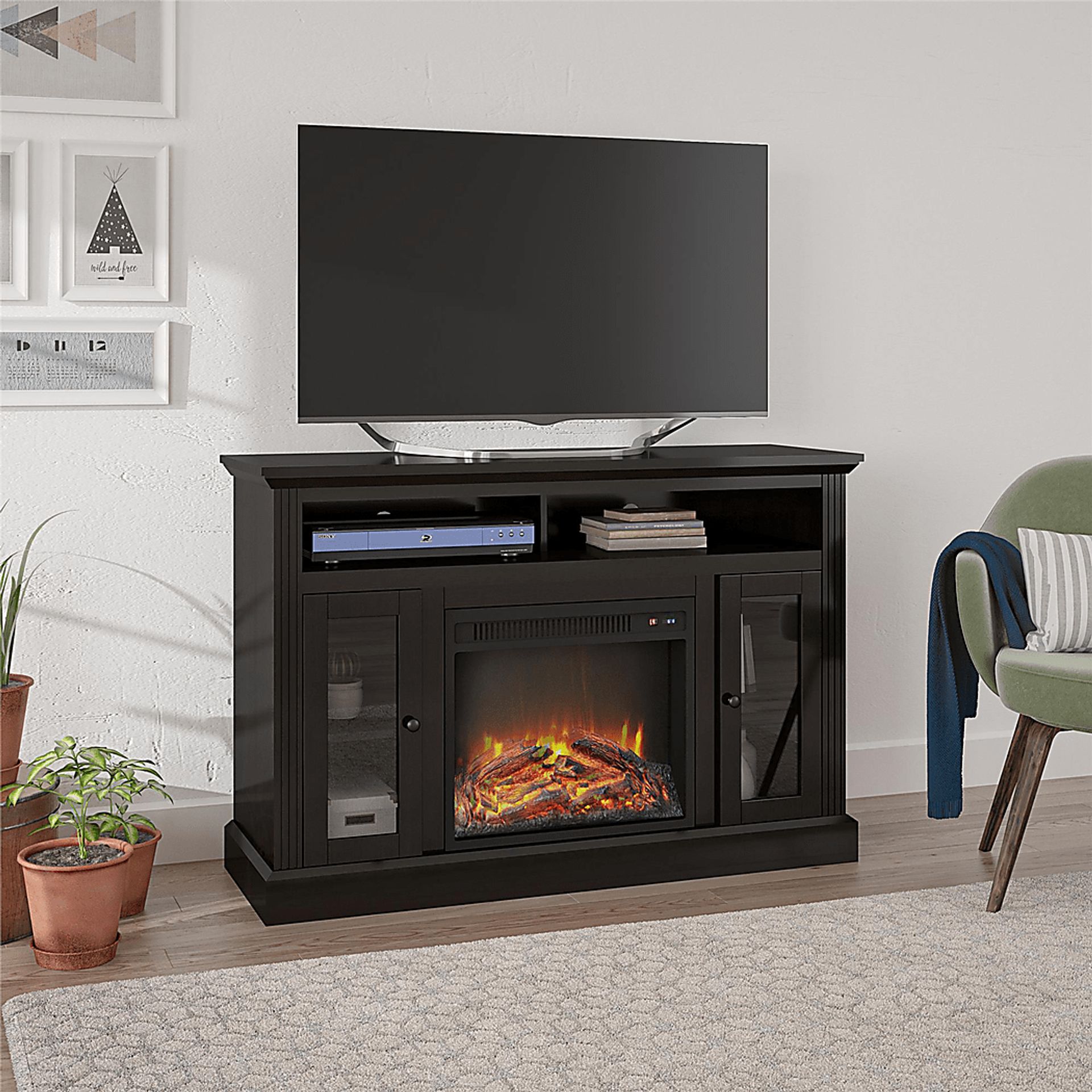 Westral Espresso 47 in. Console with Electric Fireplace - Image 4