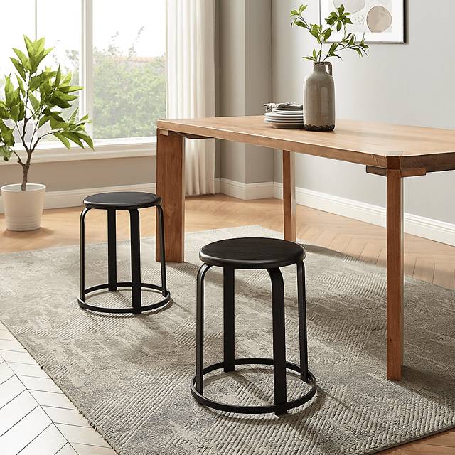 Westray Black Dining Stool, Set of 2 - Thumbnail - Image 2