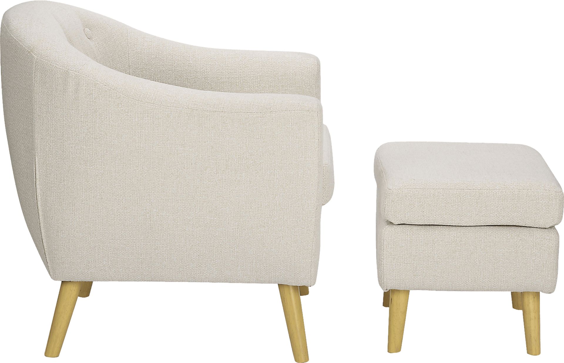 Westrivers Cream Accent Chair and Ottoman - Image 3